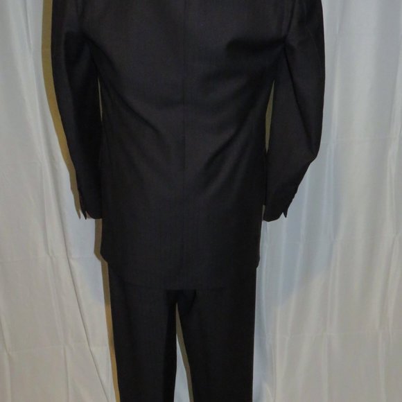 Rocco Ciccarelli Custom Tailoring Dark Blue Striped Three Button Suit 40L - Picture 3 of 14